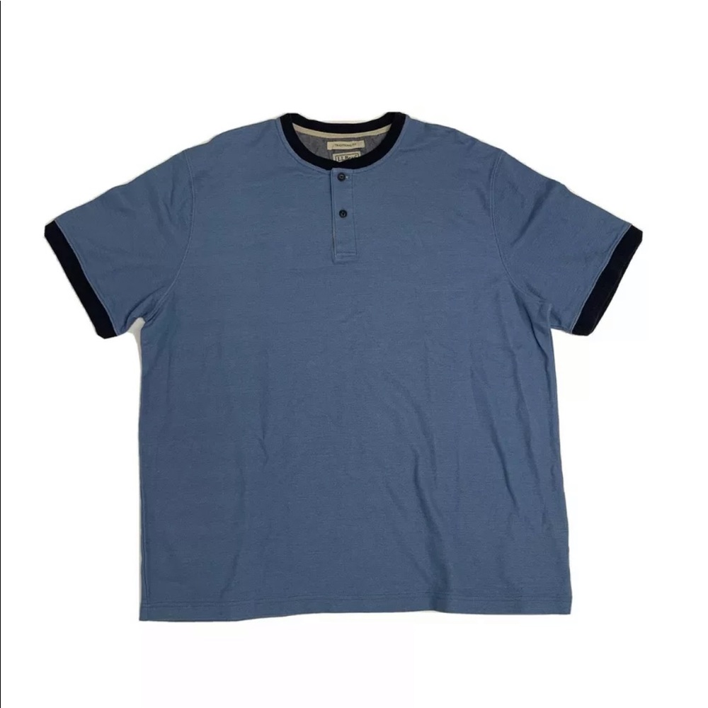 LL Bean Men’s Shirt Henley Size XL Blue